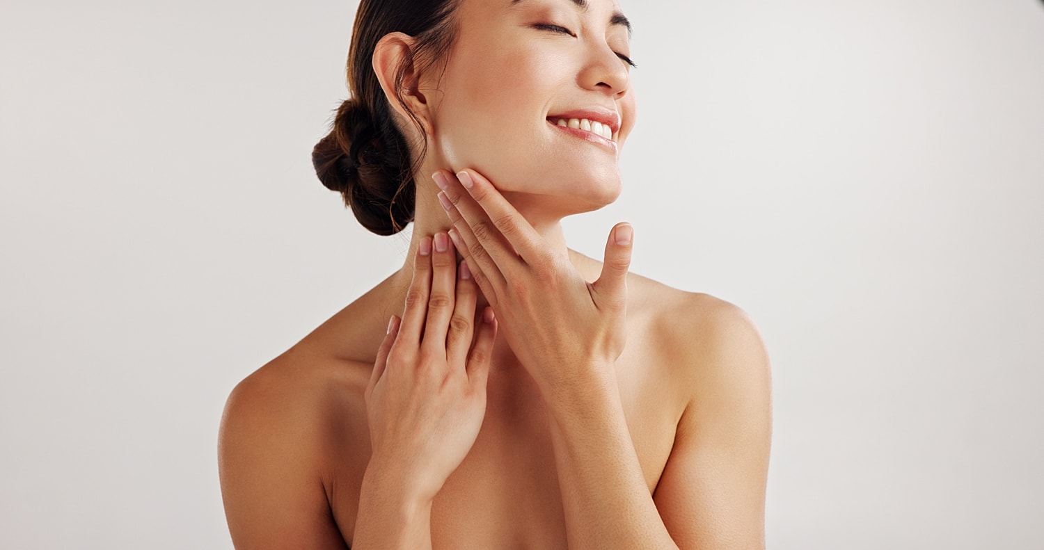 Santa Clara Pico Laser model with long brown hair and blue eyes.